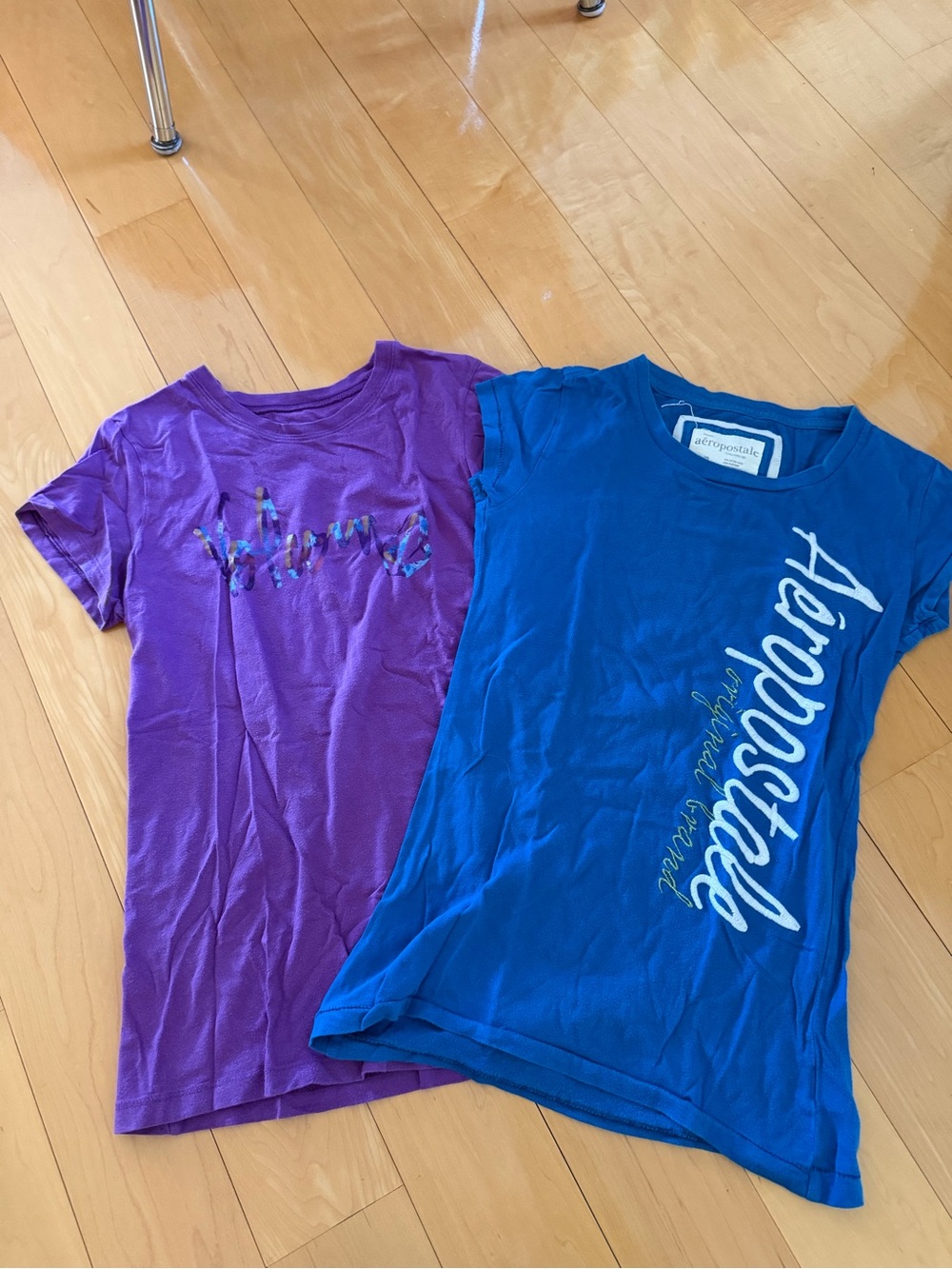 Abercrombie & Fitch Blue and Purple Girls' Short Sleeve Logo Tees